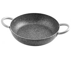 Home Family Stone Sauteuse Antiadhérente avec 2 Poignées, Pierre, Noir/Gris, 30 cm