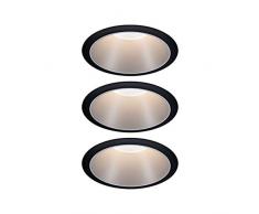 Paulmann 93408 LED Cole rond incl. 3x6,5Â watts gradable projecteurs Noir, Argent Lampe encastrÃ©e plastique, Alu zinc spot pour plafond 2700Â K, MatiÃ¨re, 19.5 W, 3er-Set