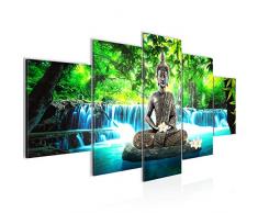 Tableau decoration murale Cascade de Bouddha - XXL Impression sur Toile Salon Appartment 5 Parties - prÃªt Ã accrocher - 503553b