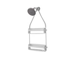 UMBRA Flex Shower Caddy. Caddie de douche Flex. Organiseur de douche à étagères, à suspendre, coloris gris