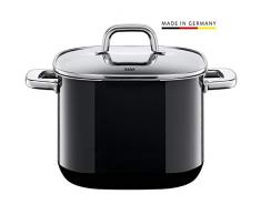 Silit 2102295075 Faitout Haut avec Couvercle, Ãmail, Noir, 24 cm