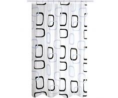 MSV 141674 Rideau de Douche en Polyester 180x200cm Noir/Blanc, multicoloré, 30 x 20 x 15 cm