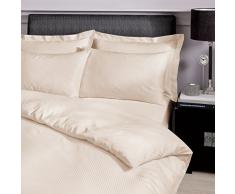 Catherine Lansfield Drap de qualitÃ© Ã Rayures en Satin, crÃ¨me, Super King Quilt