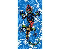 Miracle Home Lagartija Serviette de Plage en Microfibre Multicolore 75 x 145 cm