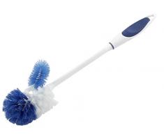 Fackelmann 63885 Brosse de WC Sweany 40x8,5x7,5cm en PA/PP Plastique, Blanc/Bleu, 40 x 8,5 x 7,5 cm