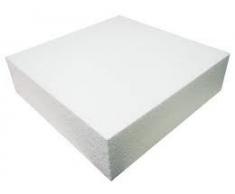 Decora Forme carrée en polystyrène Sucette gâteau pour décoration, Blanc cassé, Polystyrène, Ecru, 20 x 20 x 5 cm