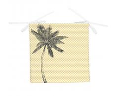 Soleil docre Dessus de Chaise Palmier Jaune 40x40x5 cm, Polyester