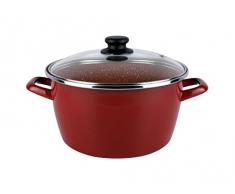 Magefesa Toscana Terracota Marmite avec Couvercle en Verre, Acier, Couleur Bourgogne