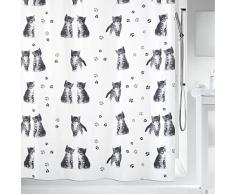 Spirella Textil-Duschvorhang Kitty Paw Grey 180x200 cm Rideau de Douche, Tissu, Gris, 180 x 200 cm