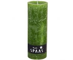 Spaas Bougie Pilier Rustique Non parfumÃ©e Vert Olive 68 mm x 190 mm