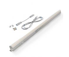 Briloner Leuchten 2379-086 Réglette LED à lumière blanc neutre - idéale pour meubles - placards - cuisine - interrupteur intégré - 8 W - longueur : 57.3 cm