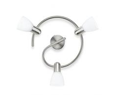 Philips - Burlap - Lampe avec spots orientables, sans ampoule, finition nickel 3 x 40 W Bianco