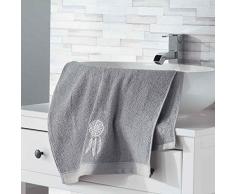 douceur dintÃ©rieur 2 gants de toilette 16x21 cm eponge brodee talisman gris