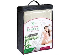 My Lovely Bed - ProtÃ¨ge Matelas 90x190/200 cm | AlÃ¨se Bamboo : Soyeux et Confortable | Aspect AÃ©rÃ© et Silencieux - Doux et Absorbant - Compatible Grands Bonnets