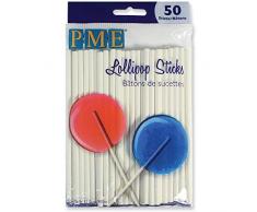 PME LS171 Bâtons de Sucette 11,5 cm, Paquet de 50, Plastique, White, 0,3 x 0,3 x