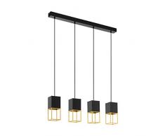 Eglo Lampe Suspension 4 ampoules Noir/doré