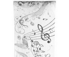 Santex 70090 Musique Chemin de Table ,noir et blanc - 5 Mètres x 30 cm