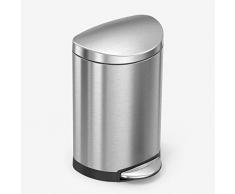 simplehuman, poubelle demi-lune Ã pÃ©dale, acier inoxydable brossÃ©, 10 litres