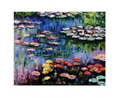 Legendarte Tableau, Impression sur Toile - NymphÃ©as Claude Monet - cm. 80x100