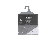 Douceur dIntérieur PIXA Taie doreiller Volant Plat Coton Taupe/Blanc 50 x 70 cm