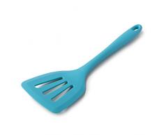Zeal Spatule de Cuisson Ã Fentes - en Silicone - AntidÃ©rapante - pour Les tranches de Poisson - 12/30Â cm, Silicone, Bleu Eau, 29.90 x 10.00 x 2.80 cm