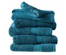 De Witte Lietaer 194848 Lot de 6 Serviettes de bain Coton Vert Canard 100 x 50 cm