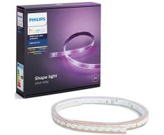 Philips Hue Ruban Lumineux Lightstrip White And Color Ambiance de 2 Mètres, Bande Flexible Lumineuse Contrôlée Par Smartphone - Lampe Led à Variation de Couleurs - Fonctionne avec Alexa