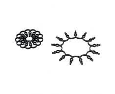 Kuhn Rikon 22526 Design Line Set de 2 Dessous de Plat Silicone Noir 16 x 16 x 3,5 cm