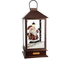 WeRChristmas Lanterne LED Neige Musicale PÃ¨re NoÃ«l DÃ©coration de NoÃ«l, Multicolore, 38Â cm