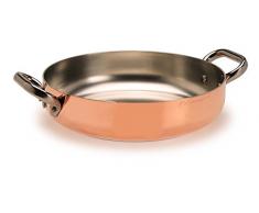 Pentole Agnelli ALCU110PI24 Casserole Ã Deux poignÃ©es en cuivre pour plaques Ã Induction 28Â cm Cuivre