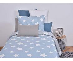 MI CASA 200 x 270 boutis Ses AZ (105) + 1 FC 50 x 70 cm, Coton, 50% Polyester, Bleu