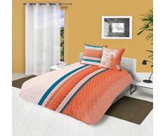 Soleil docre Pise Parure de Couette, Coton, Orange, 260x240 cm