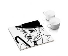 designersgroup KA-PE06 Dessous de Plat en céramique Noir/Blanc 15 x 15 cm