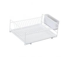 Sauvic 89005-Ãgouttoir à Vaisselle, plastifié Blanc, Plat, 38,5 x 25 x 12 cm.