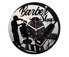 Instant Karma Clocks Horloge Murale en Vinyle Double LP 33 Tours Instant Karma IdÃ©e Cadeau Vintage Barbe Coiffure Salon BeautÃ© Barbier Shop (Argent) Silencieux