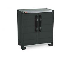 KETER | Armoire Basse XL GARAGE, Noir, Cabinets, 89x54x99 cm