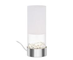 Briloner Leuchten Led Lampe de table, lampe de table, Module LED, 5Â W, 400Â lm, avec interrupteur, teilmattiertes plastique verre, chrome 7289â018