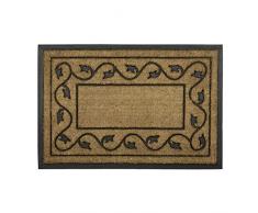 Relaxdays Paillasson fibres de coco rectangle 60 x 90 cm tapis de sol antidÃ©rapant caoutchouc intÃ©rieur extÃ©rieur motifs dÃ©coratifs