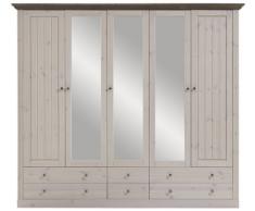 Steens Group 3171150269001F Monaco Armoire Pin Massif Blanc/Gris 228 x 60 x 202 cm