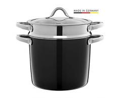 Silit 0524.1850.11 Vitaliano Nero Marmite pÃ¢tes avec couvercle 24 cm Noir