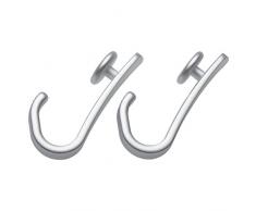 Sealskin 251160205Â Lot de Crochets pour Easy Roll Barre de Rideau de Douche, 12- de Rechange, chromÃ© Mat, Plastique, 1Â x 2,3Â x 5,2Â cm