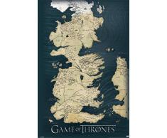 1art1 Le Trône De Fer Poster - Carte De Westeros, Les Sept Royaumes (91 x 61 cm)
