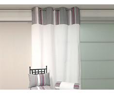 Soleil docre 031684 STRIPES Rideau à  oeillets Coton Gris 140x240 cm