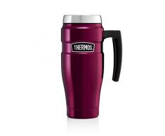 THERMOS Mug de Voyage en Acier Inoxydable King, Acier Inoxydable Silicone Plastique, Framboise, 470ml