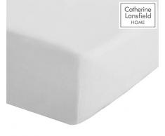 Catherine Lansfield - Drap housse Percale pour lit simple, en polycoton, infroissable, blanc, King - 150x200cm