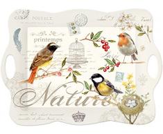 Nuova R2S 417OISE Plateau Festonne 53 x 38 cm Oiseaux Plastique