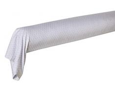 Blanc des Vosges Traversin Coquelicots Perle 90 x 190 cm-Satin 100% coton