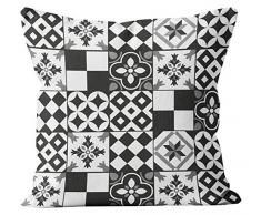 Soleil docre MosaÃ¯que Coussin DÃ©houssable, Polyester, Gris, 40x40cm