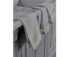 De Witte Lietaer DWL Lot 3 Torchons, 100% Coton, Blanc-Gris Craie, 3/50x70 cm