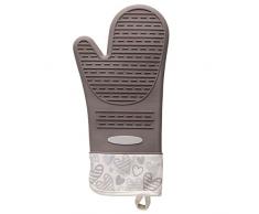Brandani 54689Â Batticuore Gant de cuisine en silicone/coton Ivoire/gris clair, Multicolore